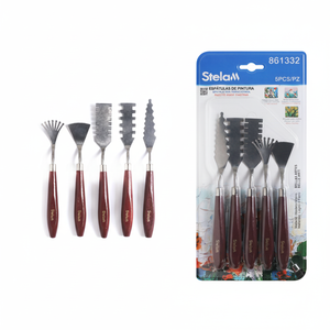 Set di 5 Spatole con Manico in Legno Peiyong per Miscelazione Artistica e Avventure di Pittura, Prodotto in Cina - Product Image 2