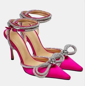 Zapatos de Tacón Alto con Doble Lazo de Lujo en Negro, Blanco, Rosa, Verde y Azul, Zapatos de Satén con Punta en Pico para Mujer - Product Image 2