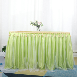Décorations en mousseline de soie réutilisables pour les fêtes d'anniversaire Jupe de table en tutu en tulle avec caractéristique durable - Product Image 2