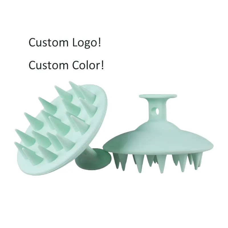Оптовая продажа, силиконовая Женская щетка для шампуня в форме летающего блюдца, силиконовый инструмент для укладки волос зеленого цвета