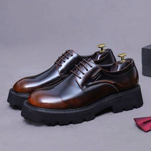 Zapatos Formales de Negocios para Hombre, Nuevos Modelos de Verano, Zapatos de Boda de Tres Piezas, de Cuero Vacuno, con Punta Cuadrada, con Cordones, Transpirables y Antideslizantes - Product Image 5