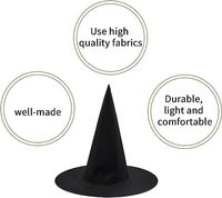 Sombrero de bruja negro, accesorio de disfraz de Halloween, sombrero de mago puntiagudo, sombreros de brujas de fiesta para niños y adultos, decoración de Halloween