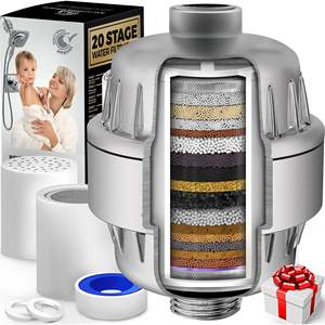 Filtre à eau de douche Aquahomegroup 20 étapes, couleur laiton, vitamine C, usage domestique, fonctionnement manuel - Product Image 1