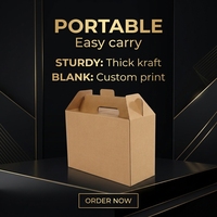 Boîte à poignée en papier kraft écologique en gros, pliable, en carton, pour cadeaux et aliments, avec logo personnalisé