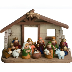 Mini Figurines <span class=keywords><strong>de</strong></span> <span class=keywords><strong>noël</strong></span> en résine colorée, 4x6 pouces, ensemble <span class=keywords><strong>de</strong></span> 12 pièces, porte-bonheur, scène <span class=keywords><strong>de</strong></span> <span class=keywords><strong>noël</strong></span> - Product Image 1