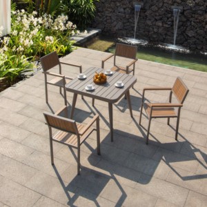 Ensemble de chaises modernes d'extérieur en alliage d'aluminium imperméable et résistant au soleil Table à manger pour restaurant - Product Image 4