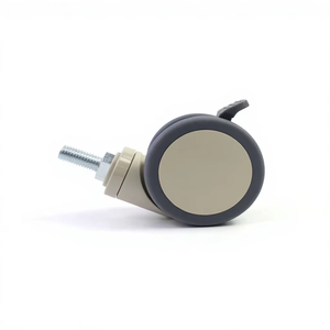 Industrial Medical Caster <b>Wheels</b> ABS <b>Plastic</b> TPR Soft <b>Wheel</b> Material Threaded Stem Design Swivel Brake Thread Guards 3-5 Inch 1 - Product Image 1
