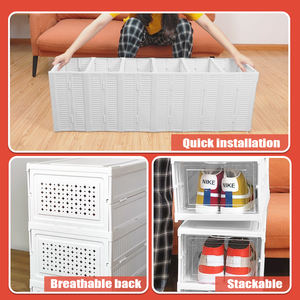 DAYOOH Gabinete para Zapatos de 6 Niveles Sin Instalación Organizador de Zapatos Transparente Contenedor de Plástico Plegable para Almacenamiento de Zapatos - Product Image 5