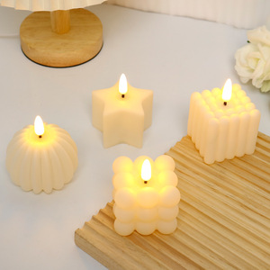 Luz de vela electrónica <span class=keywords><strong>LED</strong></span> Little Rubik's Cube Star Pumpkin Lantern Luces de Navidad Velas <span class=keywords><strong>LED</strong></span> sin llama de vinilo sin llama - Product Image 3