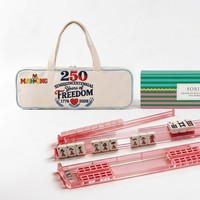 Ensemble de trois règles Redi Push pour 4 joueurs, sac de Mahjong portable en polyester imperméable grande capacité, style Instagram