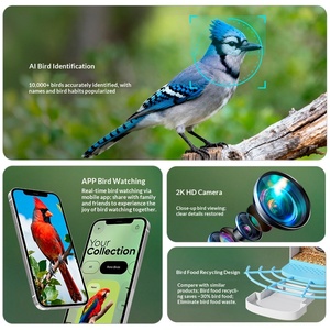 Nuevo Comedero Inteligente para Pájaros con Cámara 2K, Observación de Aves al Aire Libre, Resistente al Agua, Carga Solar, Diseño Extraíble, Compatible con Aplicaciones, Jaula para Pájaros - Product Image 2