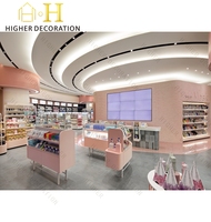 Vitrine de présentation de cosmétiques pour salon de beauté, coiffeur, salon de manucure, étagère simple rose, présentoir de produits de soin de la peau