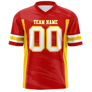 Op maat gemaakte polyester vintage sportjersey van OEM-fabrikant, retro American football boxy T-shirt, kort bedrukt mesh rugby shirt - Product Image 3
