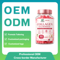 Gummies de collagène OEM ODM avec acide hyaluronique et vitamine C, complément anti-âge pour la peau, les cheveux et les ongles, marque privée