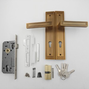 Ensembles de poignée de serrure de porte intérieure de haute sécurité panneau maison serrure en aluminium extérieure avec clés serrure de porte mécanique pour porte en bois - Product Image 3