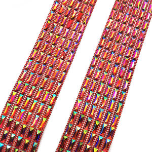 <span class=keywords><strong>Virginie</strong></span> et Tobago carnaval 2025 Costumes de carnaval artisanat Hot Fix résine rouge AB cristal Motif baguage Hot Fix appliques passementerie - Product Image 3