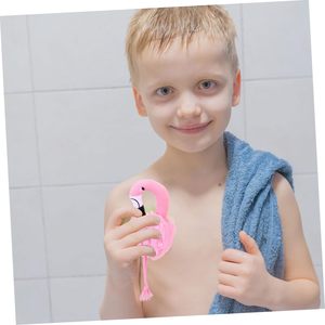Pink Flamingo Shower <b>Loofah</b> Bath Sponge Ball Girly Heart Bath Flower Soft PE Back Rubbing Bath Foamer for Adults and Children - Product Image 5