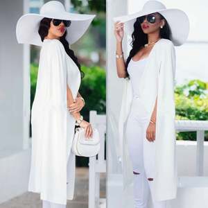 Blazer elegante da donna con rilegatura a contrasto giacca a maniche lunghe con mantello anteriore aperto bianco nero lungo tinta unita esterno 8230263 - Product Image 4