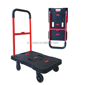 Carrito de Mano Plegable de Plástico de Diseño Especial de 150 kg, Carrito de 4 Ruedas Totalmente Plegable para Compras, Almacenamiento y Herramientas - Product Image 1