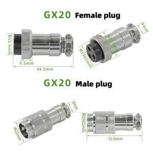 Conjunto de Conectores de Aviación GX20 de 2/3/4/5/6/7-15 Pines - Conector Macho y Hembra Roscado de 19 mm para Equipos Industriales de Uso Pesado - Product Image 2