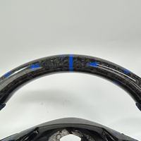 Volant de voiture sport en cuir véritable et fibre de carbone forgée bleu personnalisé, adapté aux modèles BMW E90 E88 E87 E84, livraison rapide