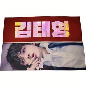 Toalla Personalizada de Alta Calidad con Impresión a Doble Cara, Gamuza, para Animar en Conciertos Kpop, con Lema - Product Image 1