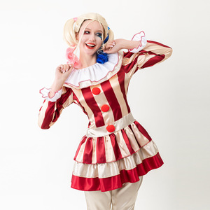 Costume da <span class=keywords><strong>Harley</strong></span> <span class=keywords><strong>Quinn</strong></span> Clown per Halloween, Travestimento per Donne, Feste <span class=keywords><strong>di</strong></span> Halloween, Spettacoli <span class=keywords><strong>di</strong></span> Magia, Abito per Travestimento - Product Image 3