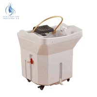 Lit de Spa Japonais pour Salon de Coiffure, Lavabo Portable pour Shampoing, Bac de Lavage des Cheveux Mobile avec Réservoir d'Eau