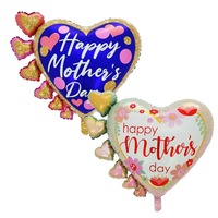 Grand ballon en forme de cœur à imprimé floral, ballon en mylar à l'hélium, décoration d'amour pour la fête des mères, la Saint-Valentin, les mariages