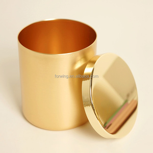 Luxury Custom Gold Aluminum Metal Candle Jar Wishing Home Decor Candle Container with Holder Elegant <strong>Lantern</strong> Style - Product Image 2