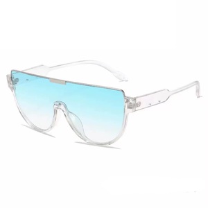 Occhiali da sole da pilota congiunti con montatura 2024 86395 alla moda con maschera facciale da donna con occhiali da sole marroni - Product Image 4