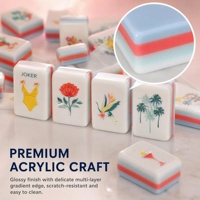 Ensemble de tuiles de Mahjong polyvalent pour soirées de jeu, avec un design floral chic inspiré des stations balnéaires, idéal pour les divertissements estivaux et les jeux sociaux tout au long de la saison.