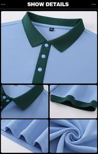Polos de golf brodés pour hommes, design tendance, personnalisables avec logo, en polyester et coton, couleur unie, uniformes, vente chaude - Product Image 3
