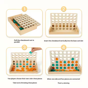 יוניסקס בגיל מוקדם חינוך צעצוע מעץ לחבר ארבעה משחק & ארבעה בשורה עץ שחמט פאזל צעצועים חינוכיים - Product Image 5