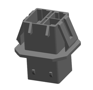 VersaBlade Multi-Module <strong>2-2</strong> Hybrid Receptacle Housing with Mounting Ears 4 Circuits Natural 35180 Crimp Style Connector - Product Image 3
