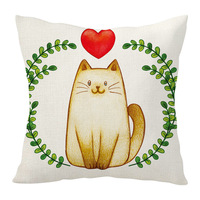 Housse de coussin décorative YINUAN en polyester avec fermeture éclair, motif chat mignon, couple de chatons, cœur rouge et citation d'amour
