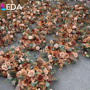 LEDA Customized Wedding Autumn Floral Artificial Flower Runner Burnt Orange Fall Arch Arrangement Wedding Flower Arch For Party - Product Image 5