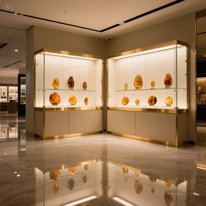 Vitrine rotative moderne en acrylique transparent, verrouillable, <span class=keywords><strong>2</strong></span> étagères, tour à bijoux pour vitrine - Product Image 5