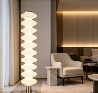 Lampe rétro en rotin naturel, décoration d'hôtel et de restaurant, lustre artistique en rotin, lampe sur pied en acrylique LED, lampes de sol pour la maison