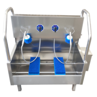 Lave-chaussures manuel en acier inoxydable 304 avec désinfection pour l'hygiène des boulangeries et des vignobles – Machine de nettoyage de chaussures