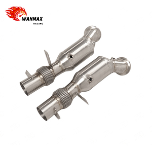 Tuyau de descente haute performance en acier inoxydable pour BMW <span class=keywords><strong>760Li</strong></span> XDrive G12 6.0L <span class=keywords><strong>V12</strong></span> bi-turbo - Tuyau avant avec catalyseur à haut débit - Product Image 2