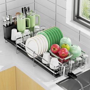 Séchoir à Vaisselle Extensible Urackify – Noir, Pour Comptoir De Cuisine