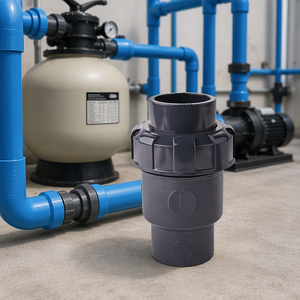 Vanne de retenue industrielle UPVC à union vraie 1 pouce, vanne à boisseau sphérique en PVC anti-retour pour système de traitement de l'eau, résistante à la corrosion - Product Image 5
