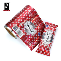Film laminé en rouleau personnalisable, surface brillante, souple, résistant à l'humidité, de qualité alimentaire, pour l'emballage des glaces et des sucettes glacées