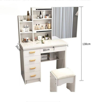 Ensemble de chaise de coiffeuse et de maquillage multifonctionnelle minimaliste moderne avec miroir pour chambre, hôtel, salle de bain et appartement
