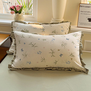 <b>Cushion</b> Cover 48cmX74cm Polka Dot Ruffle Edge Pillowcase <b>Set</b> For Bed Or <b>Sofa</b> Decor - Product Image 3