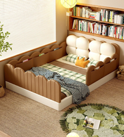 Lit pour enfants, filles et garçons, moderne, durable, en bois, lit tatami au sol, avec barrière de sécurité, pour chambre à coucher, gymnase, école, appartement, hôtel