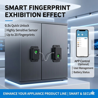 Serrure de réfrigérateur intelligente à empreinte digitale Curry30 Edition, verrou de sécurité sans clé pour armoire, adhésif sans perçage, protection bébé pour porte française