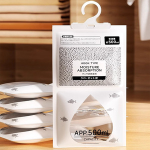 Bolsa deshumidificadora de absorción de humedad tipo gancho de 500 ml para uso en armarios, desechable, de forma sólida - Product Image 1