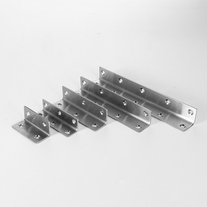 Dispositif de fixation en acier inoxydable brossé argenté épaissi à angle droit de 90 degrés, support d'angle élargi en forme de L pour lambris - Product Image 3